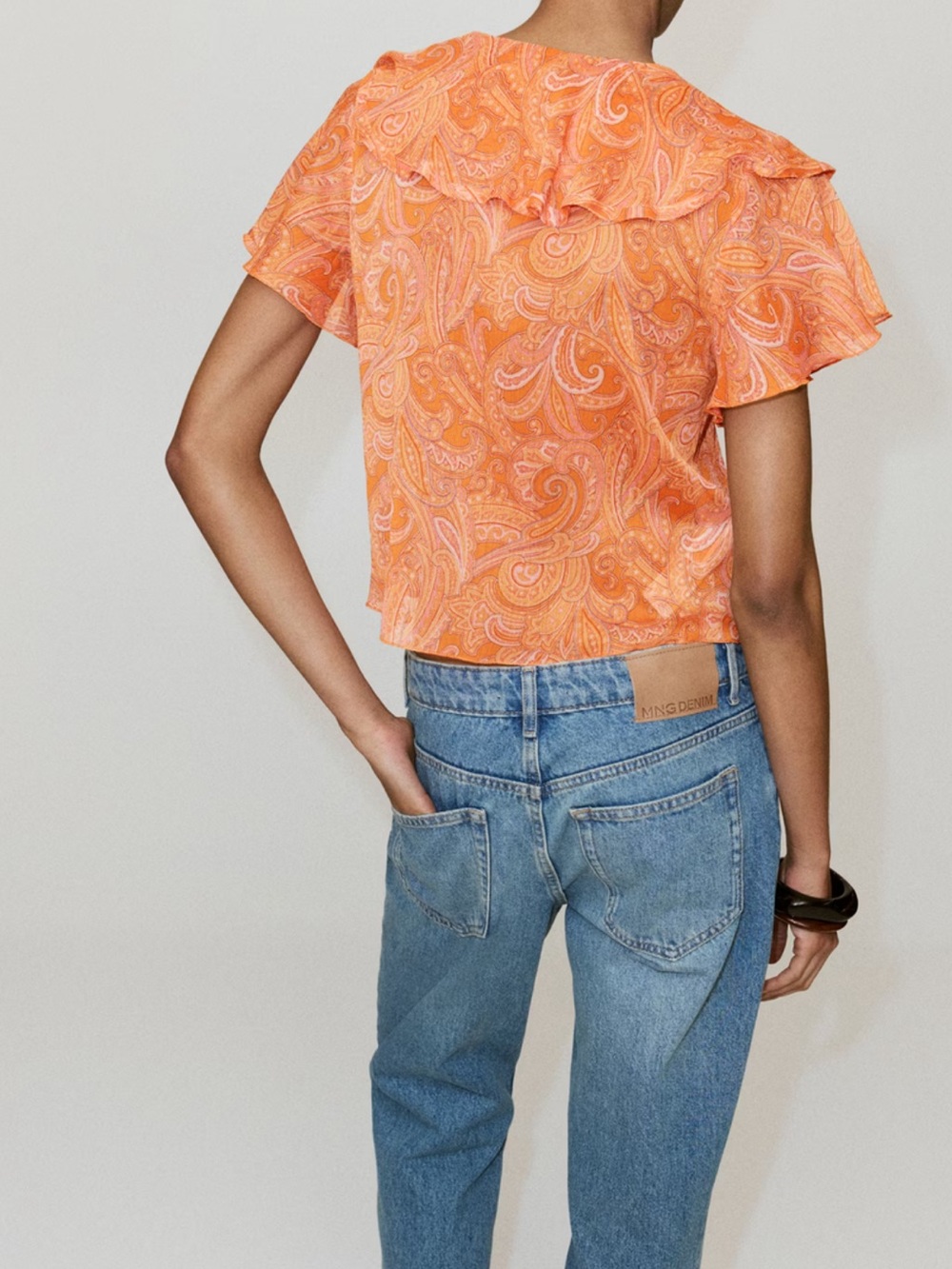 Mango Ruffles Printed Blouse - Picture 3 of 6